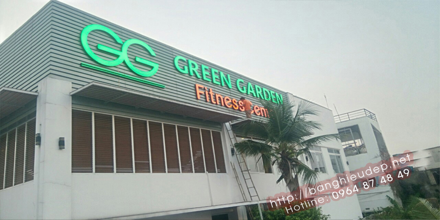 Bảng hiệu Công ty - Green Gaden, bảng hiệu led, chữ nổi mica, chữ nổi led