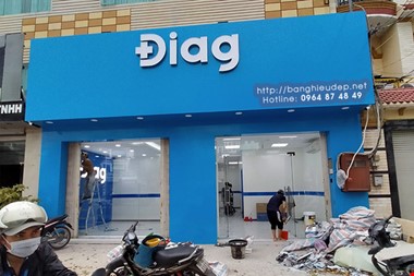 Thi công bảng hiệu Alu – chữ nổi mica cho hệ thống Diag | Bảng hiệu đẹp